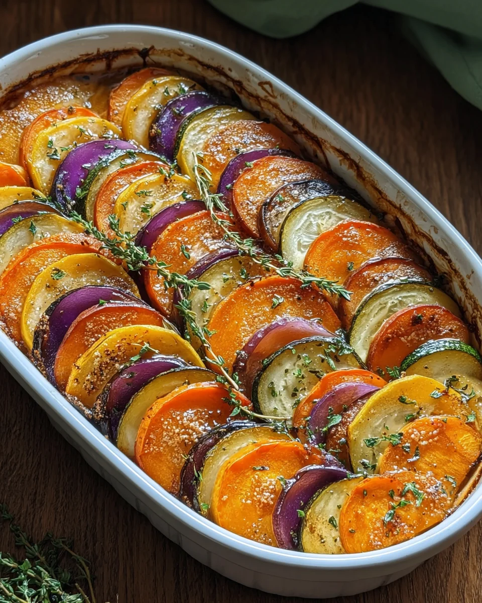 Autumn Rainbow: Crispy Vegetable and Parmesan Tian Autumn