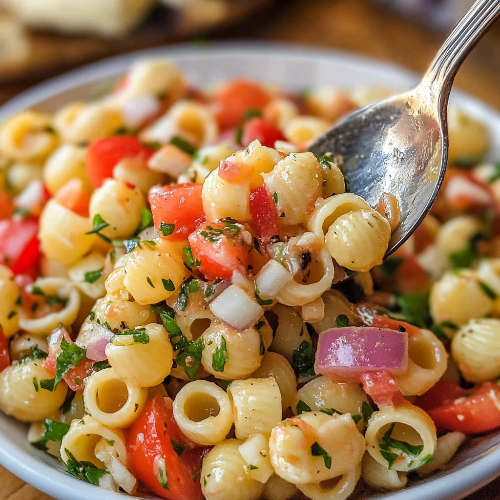 Bruschetta Pasta Salad Serving and storing