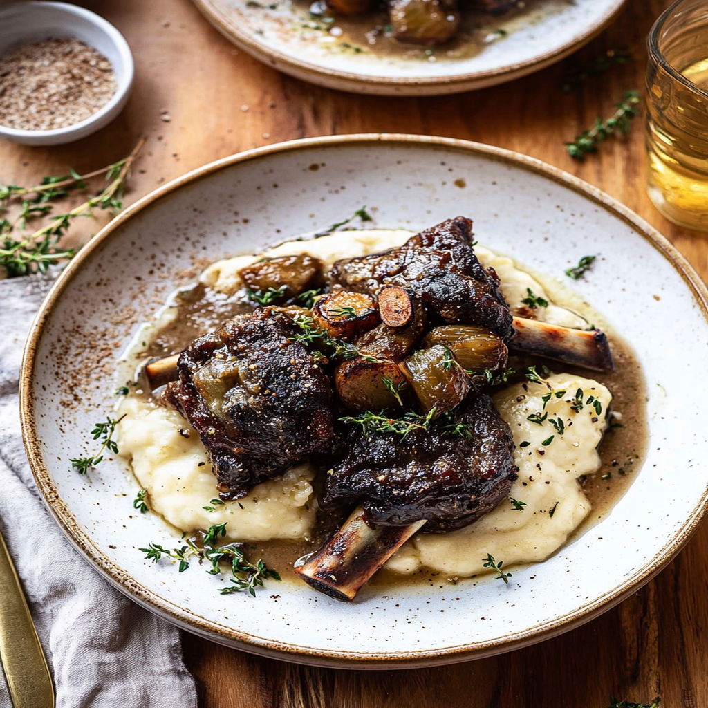 Braised Short Ribs In Creamy Herb Sauce Recipe preparation