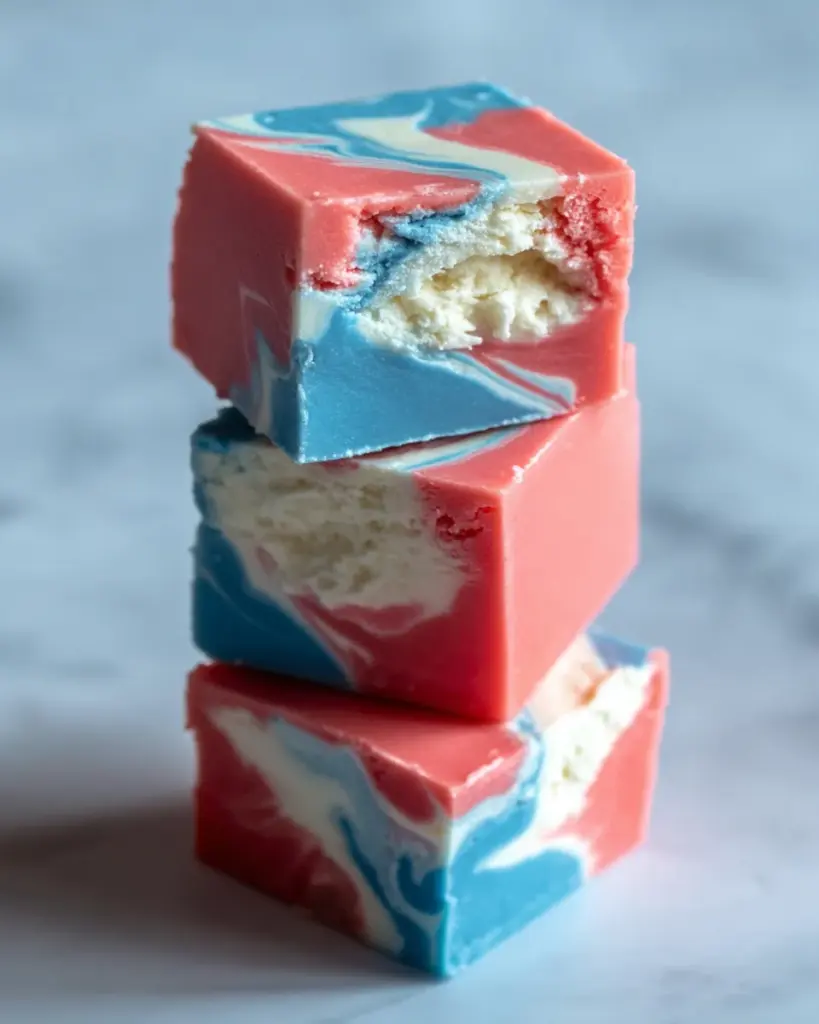 4th of July Tie Dyed Fudge