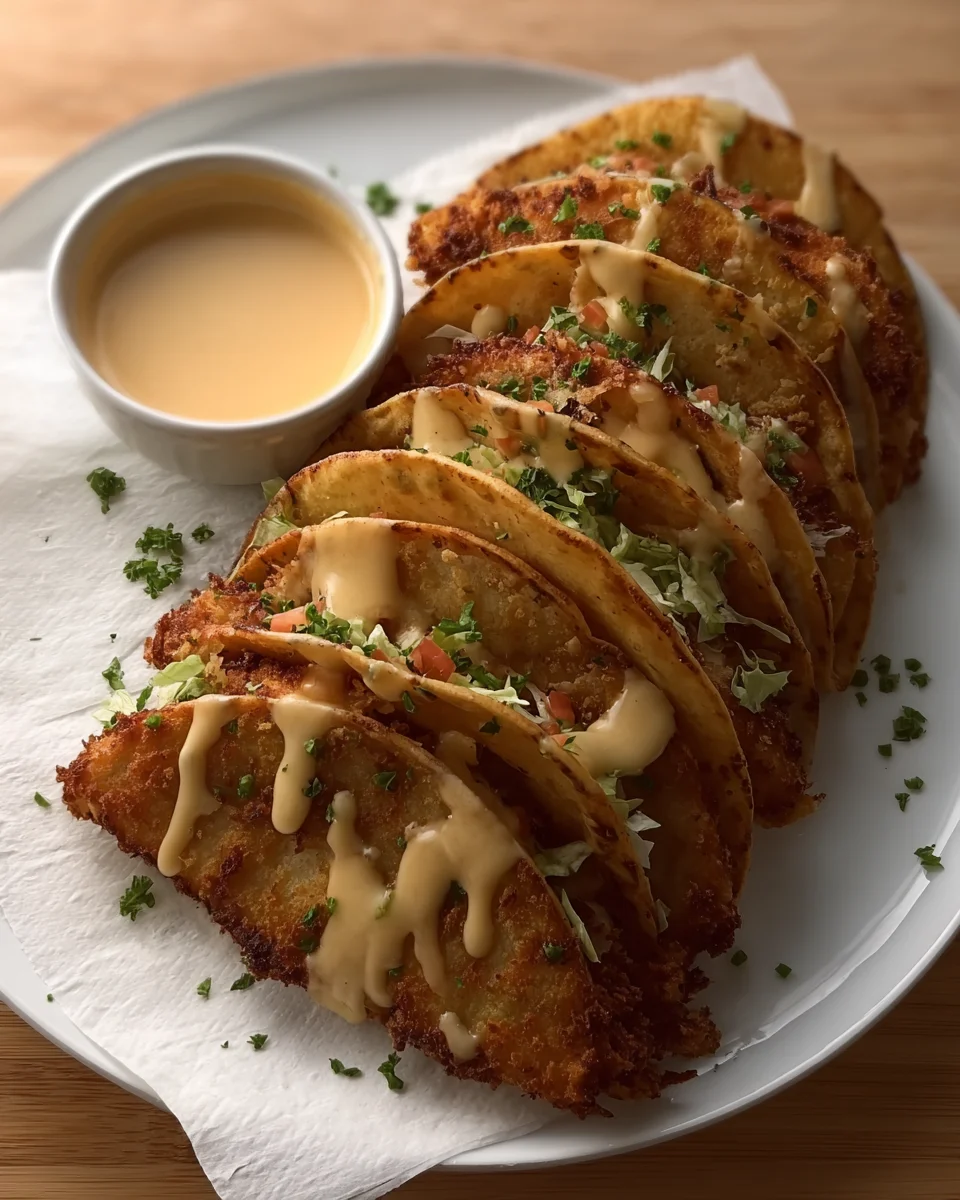 Crispy Chicken Alfredo Tacos Crispy