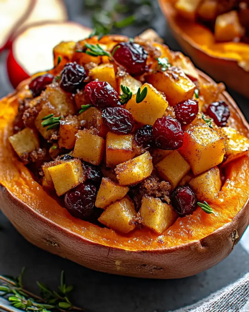 Cranberry Apple Twice-Baked Sweet Potatoes