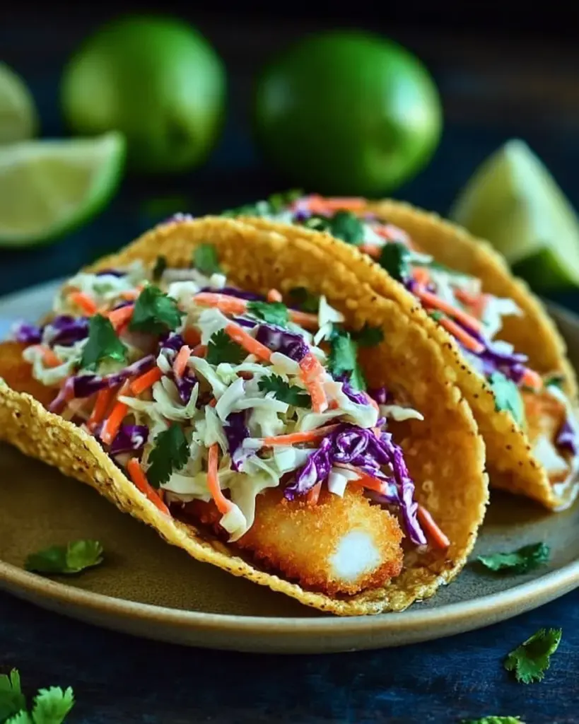 Crispy Fish Tacos with Cilantro Lime Slaw Crispy Fish Tacos with Cilantro Lime Slaw