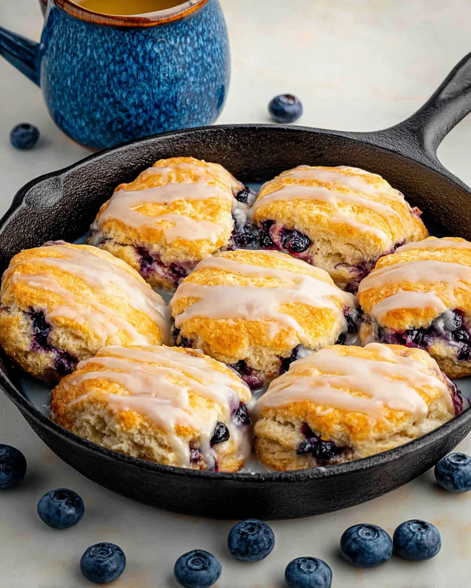 Blueberry Biscuits with Lemon Glaze Blueberry