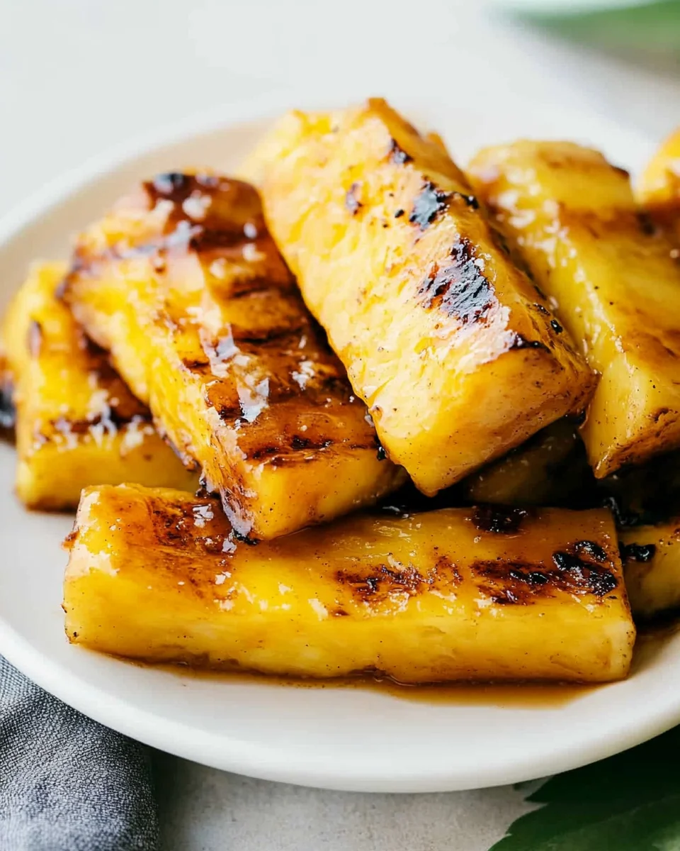 Grilled Caramelized Brown Sugar Pineapple Grilled