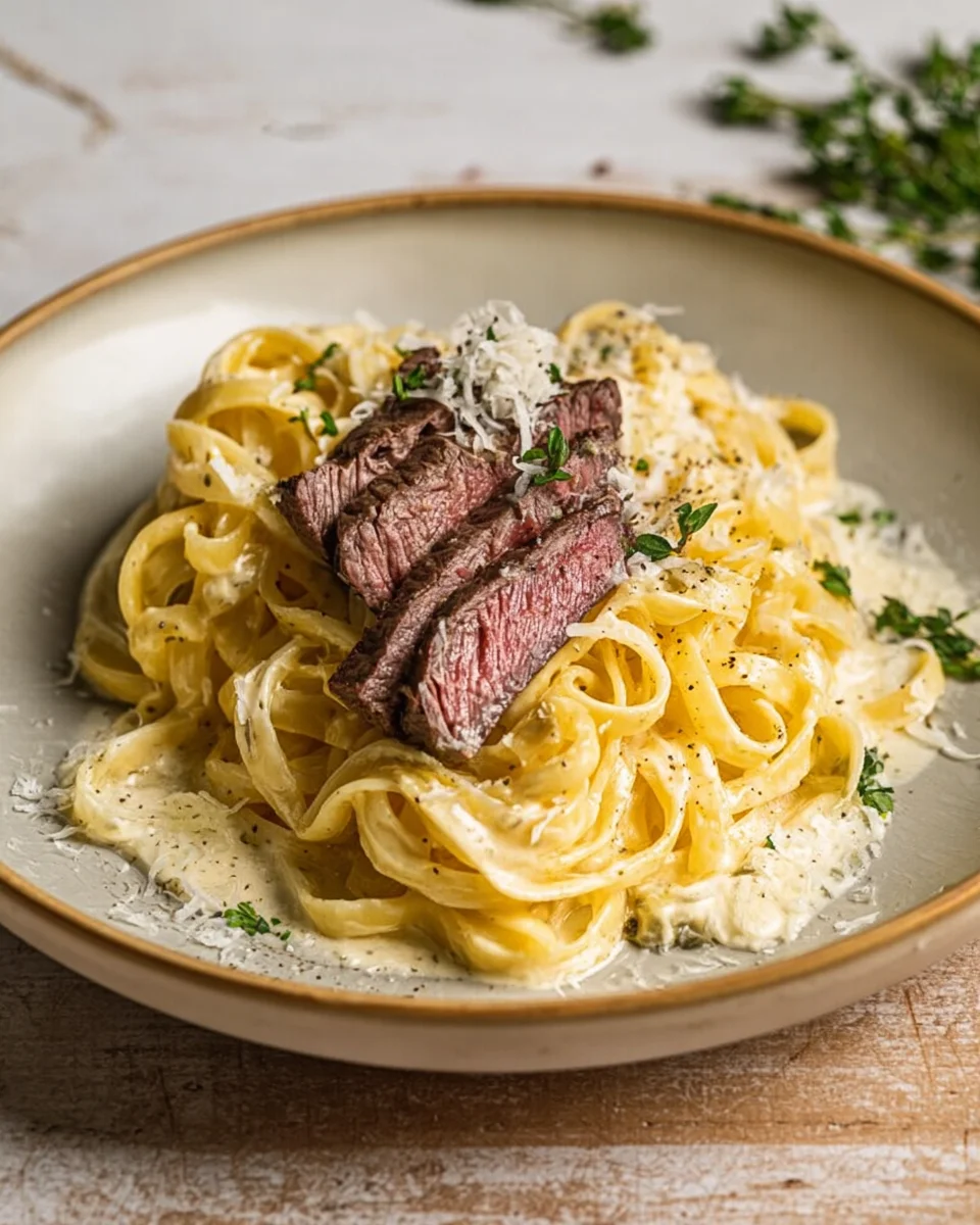 Creamy Garlic Parmesan Steak Pasta Creamy