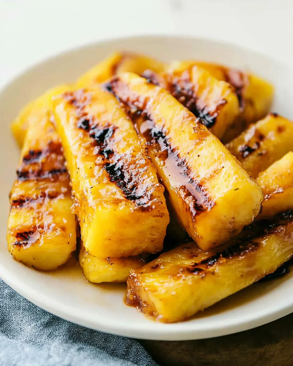 Grilled Caramelized Brown Sugar Pineapple Grilled