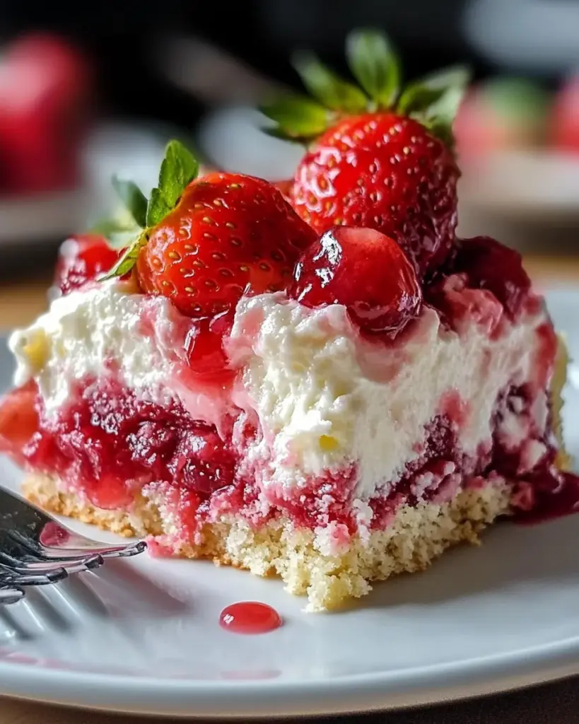 Strawberry Earthquake Cake