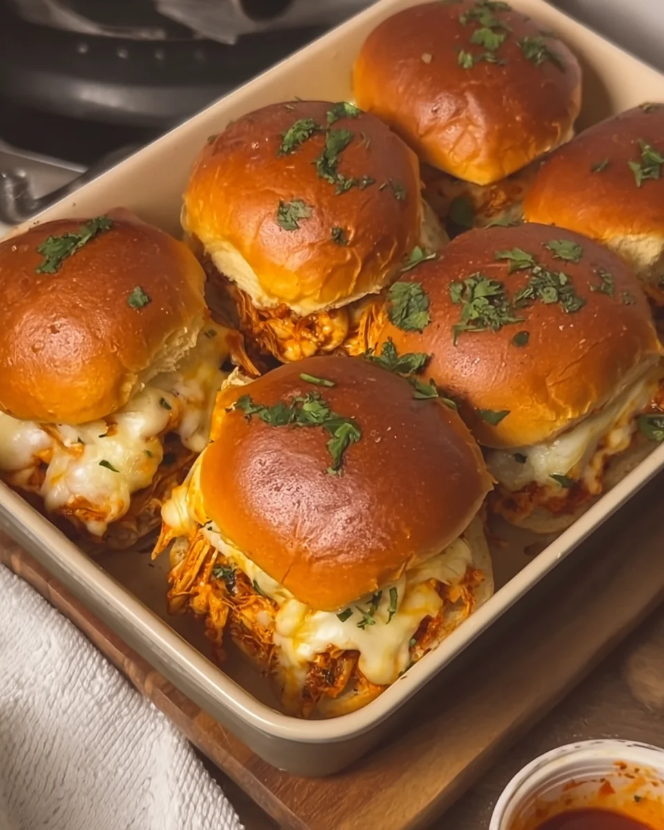 Cheesy Honey Sriracha Chicken Sliders Cheesy