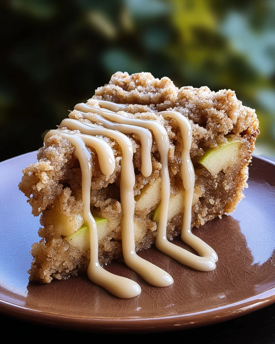 Apple Crumb Cake with Cinnamon Apple Drizzle Apple