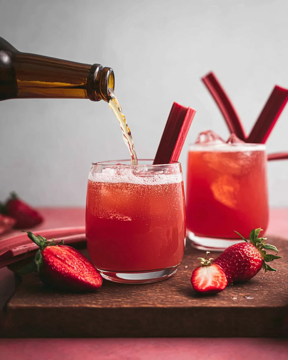 Strawberry Rhubarb Fermented Soda Strawberry