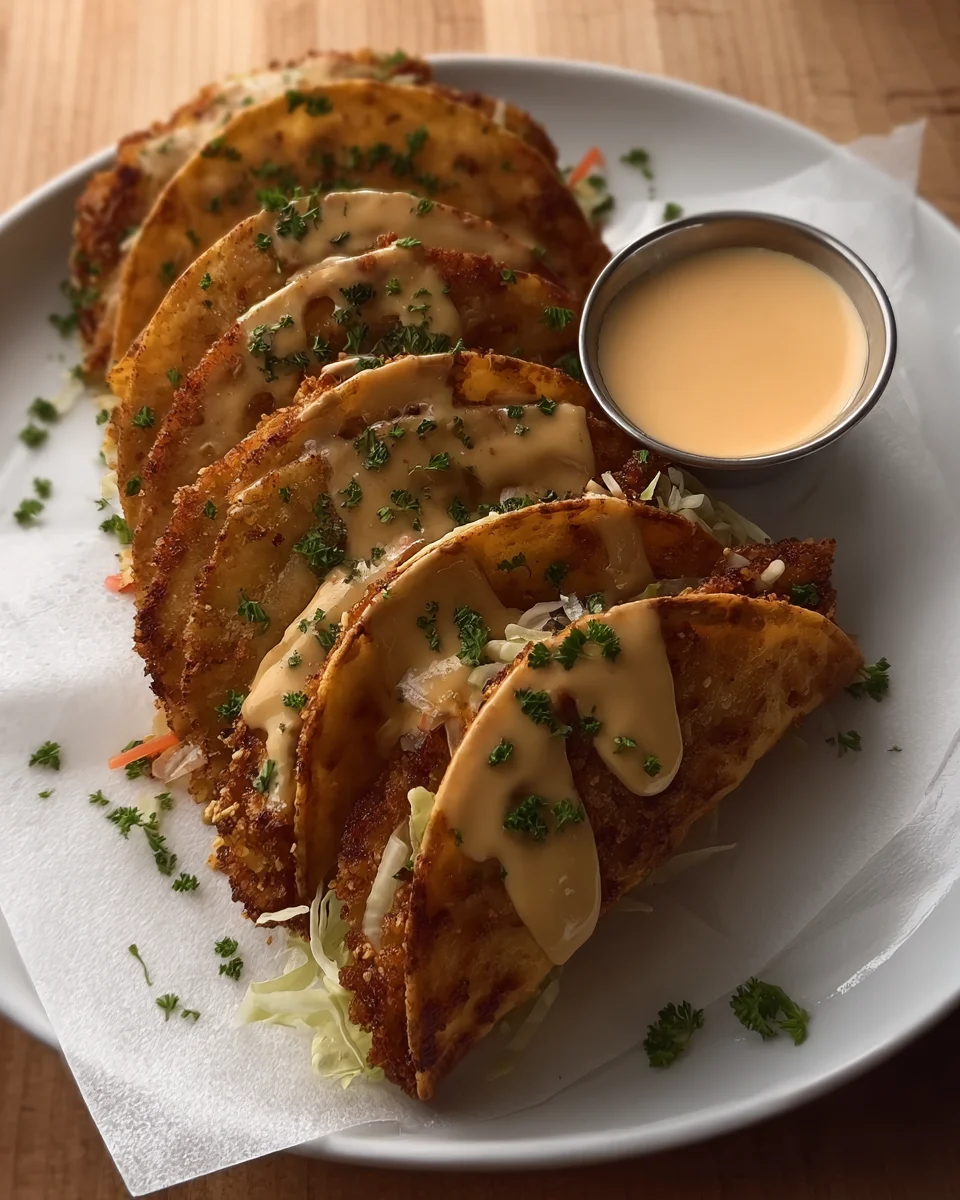 Crispy Chicken Alfredo Tacos Crispy