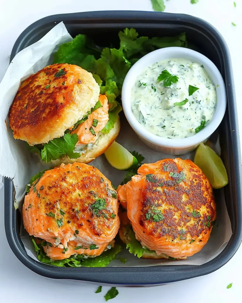 Fresh Salmon Burgers with Tzatziki Dressing Fresh Salmon Burgers with Tzatziki Dressing