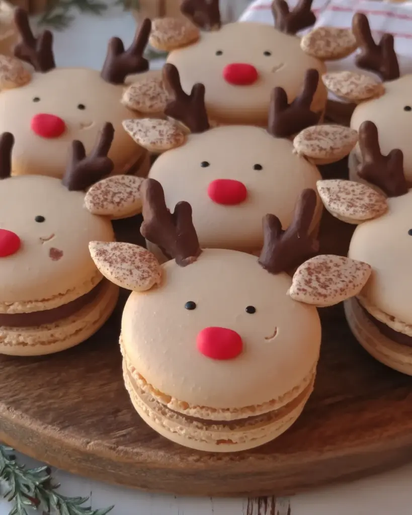 christmas reindeer macarons christmas reindeer macarons