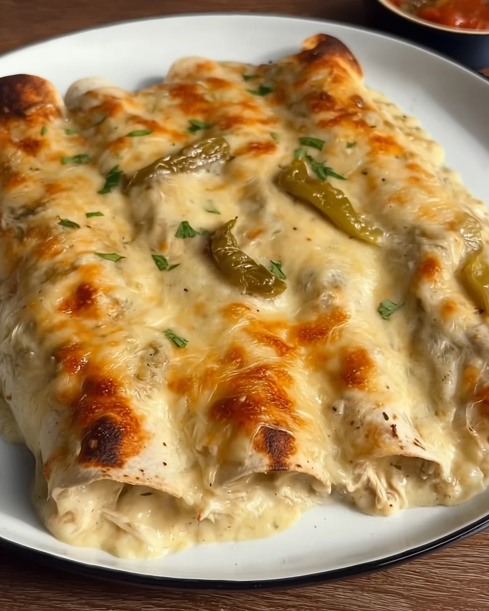 Green Chile White Chicken Enchiladas Green