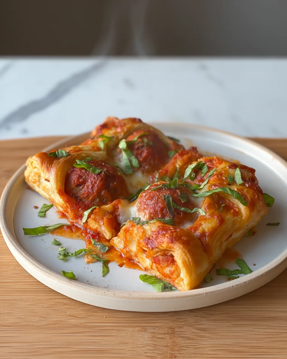 Upside Down Meatball Puff Pastry Upside